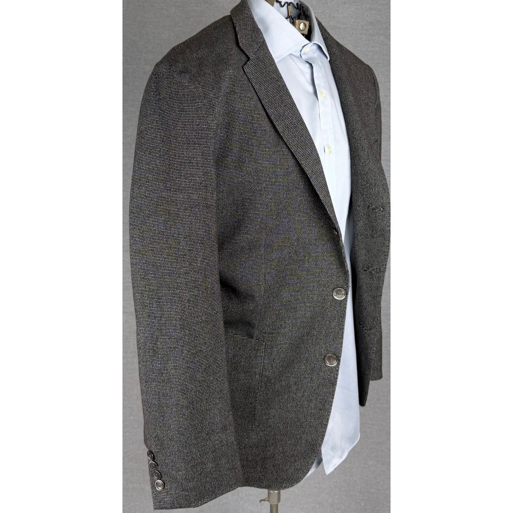 Hugo Boss Mens 42R Grey Unstructured Stretch Cotton Wool Blazer Sport Coat